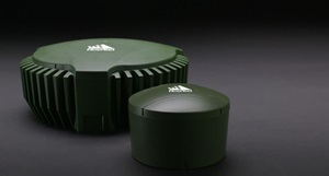 NovAtel's GAJT-710ML and GAJT-410ML displayed side-by-side on a black-gray gradient background. 