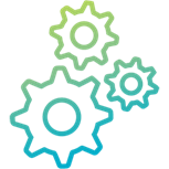 Icon of interlocking gears