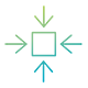 Icon showing a square with arrows pointing inward