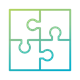 Icon of interlocking puzzle pieces